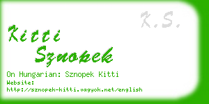 kitti sznopek business card